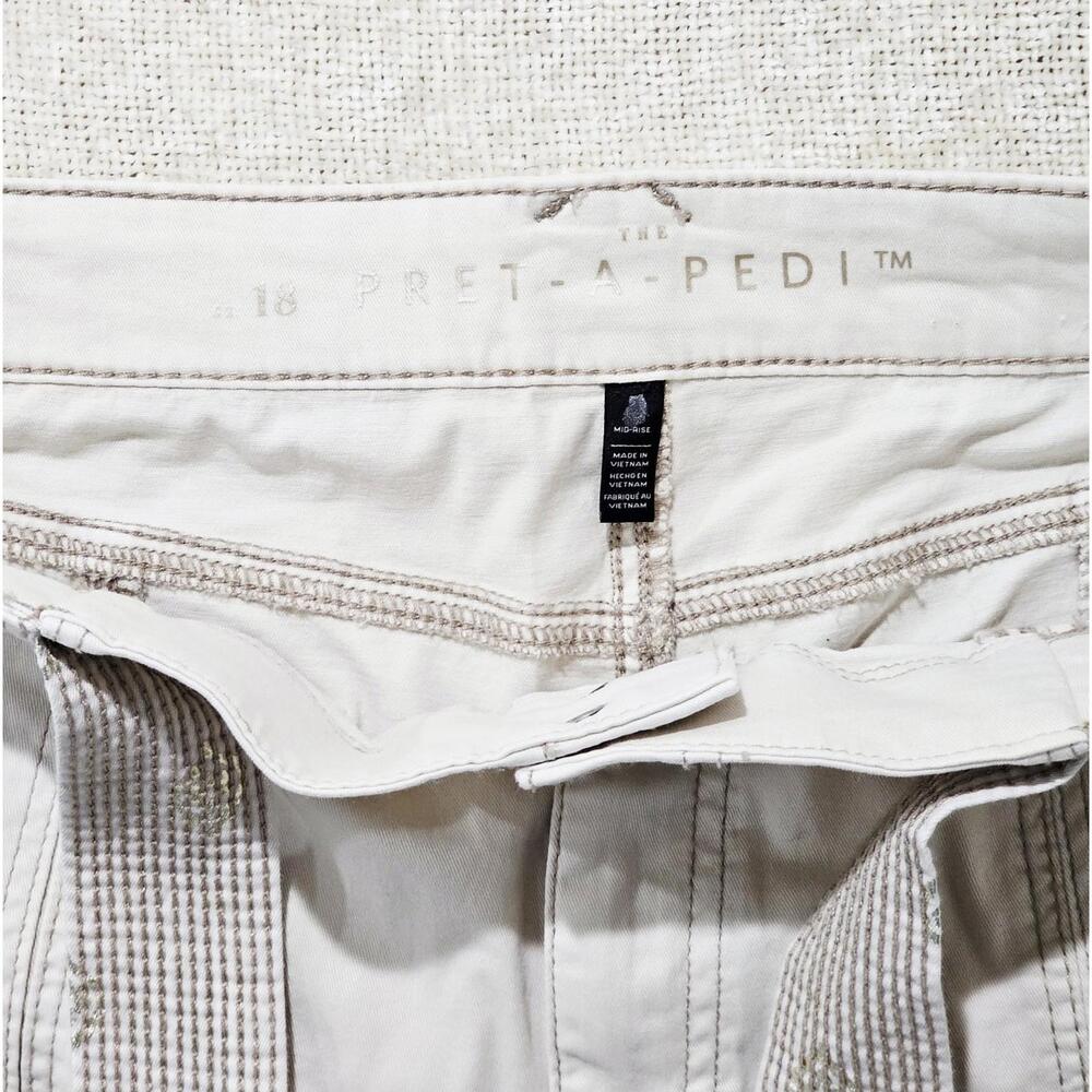 Women’s Pret-A-Pedi Mid-Rise Crop Pants Size 18 Roll Tab Utility Stretch - Picture 3 of 6